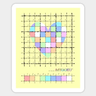 Mydoku_101_001_005 _F: Sudoku, Sudoku coloring, logic, logic puzzle, holiday puzzle, fun, away from screen Sticker